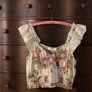 LoveShackFancy✨Drea crop top XS✨Shining Gemstone NWT